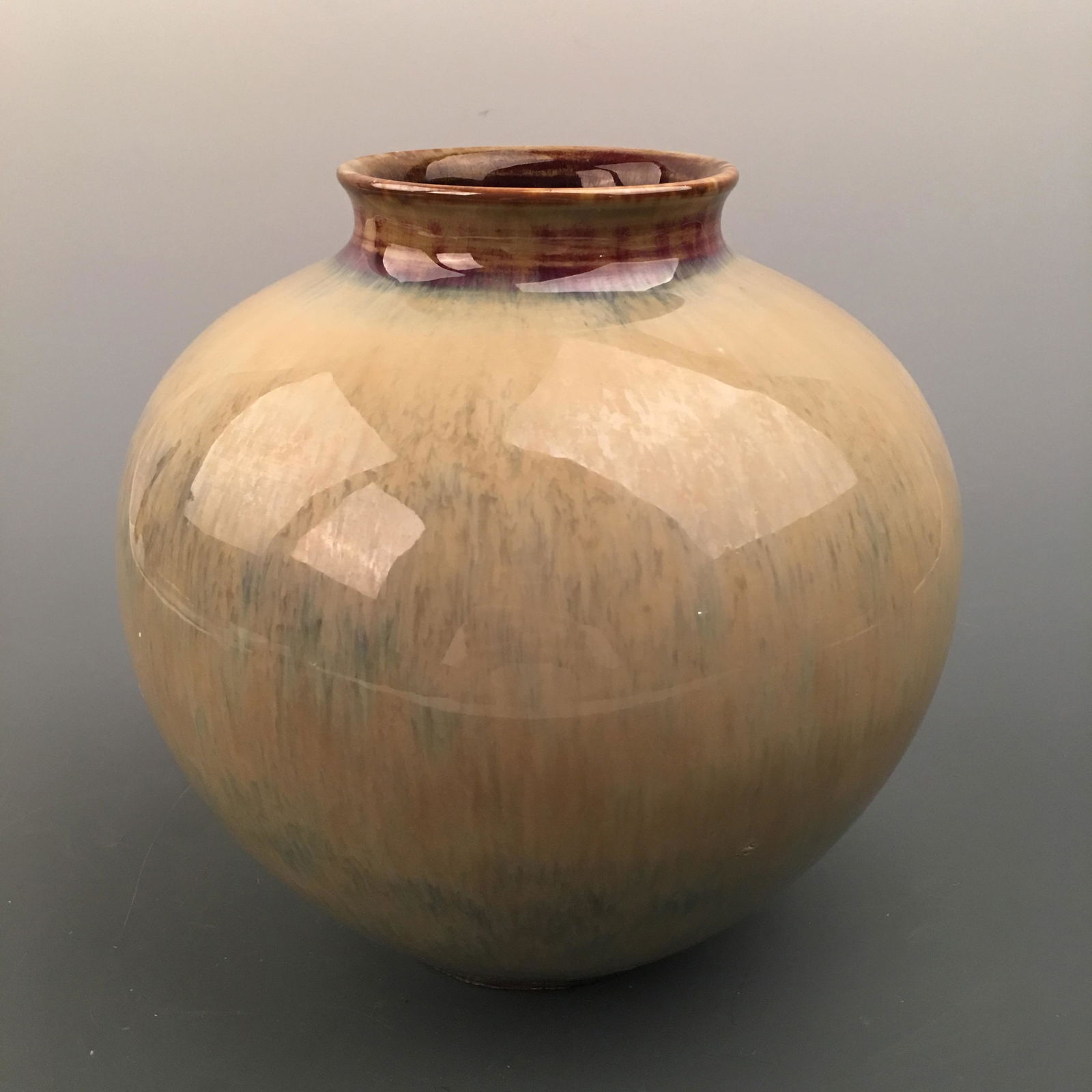 Chinese Flambe Glazed Jar, Qianlong Mark (1 of 8)