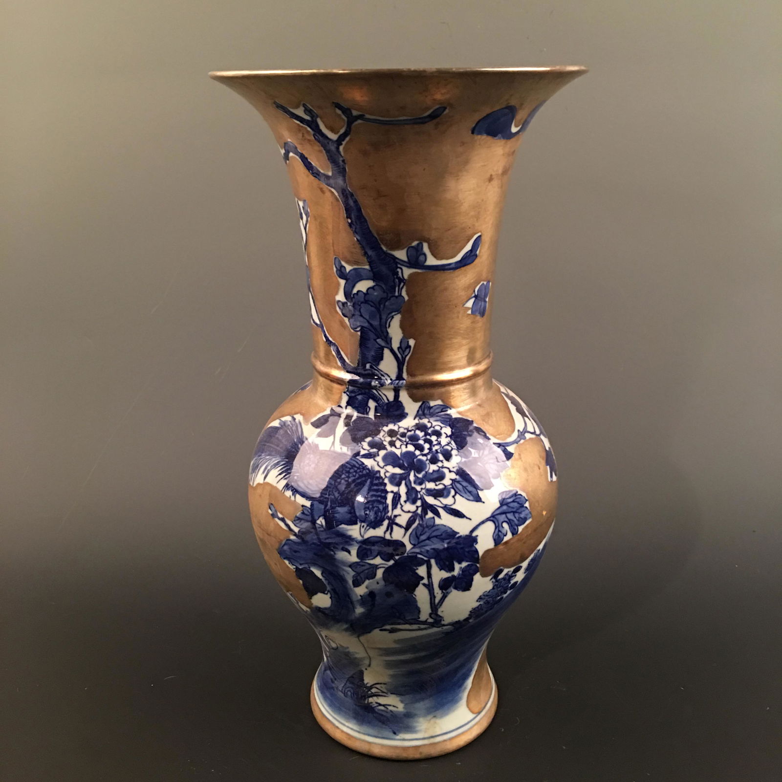 Chinese Blue-White Silver Plating 'Bird & Flower' Vase, (1 of 6)