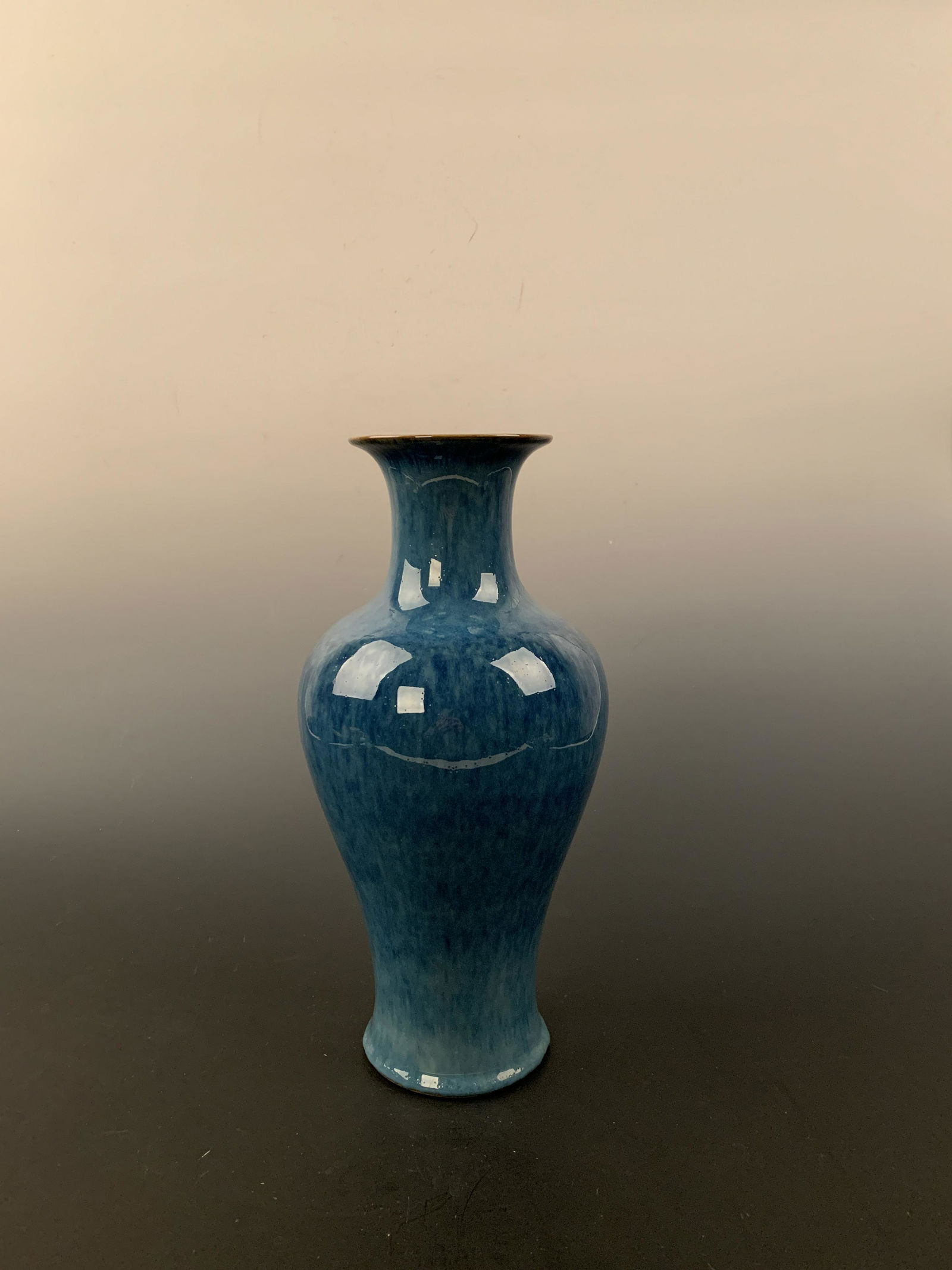 Chinese Qing Blue Glazed Vase with Qianlong Mark (1 of 6)