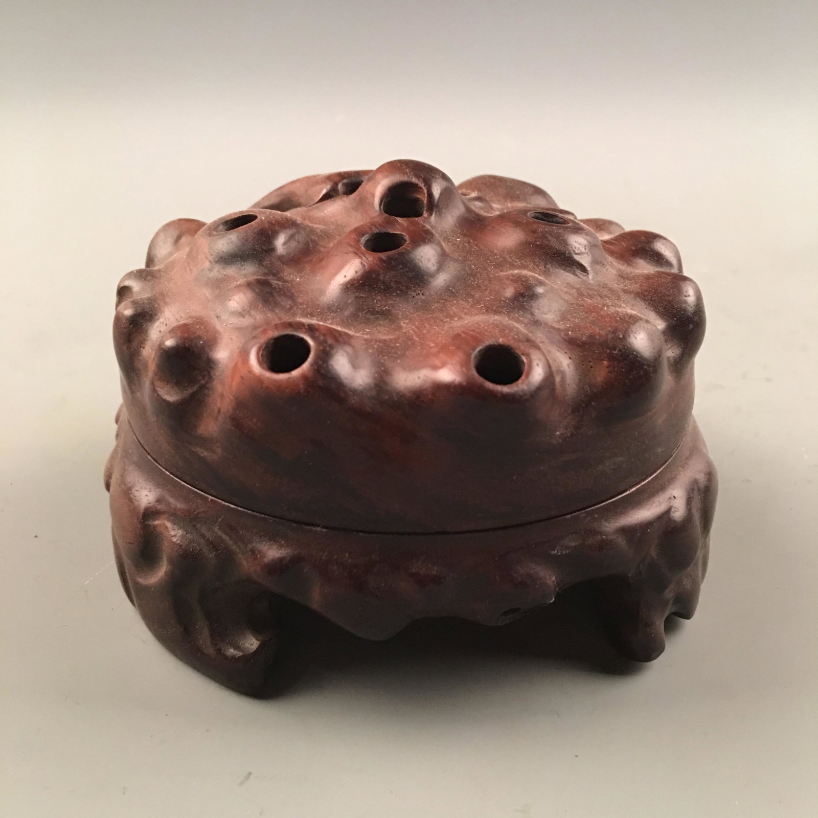 Chinese Hardwood Carving Incense Burner: Chinese Hardwood Carving Incense Burner 2-1/4'' H, 4-1/4'' W; 0.6 lb Shipping: We are able to pack and ship this item to an address in the United States for $30.00 via UPS Ground or USPS Priority Mail