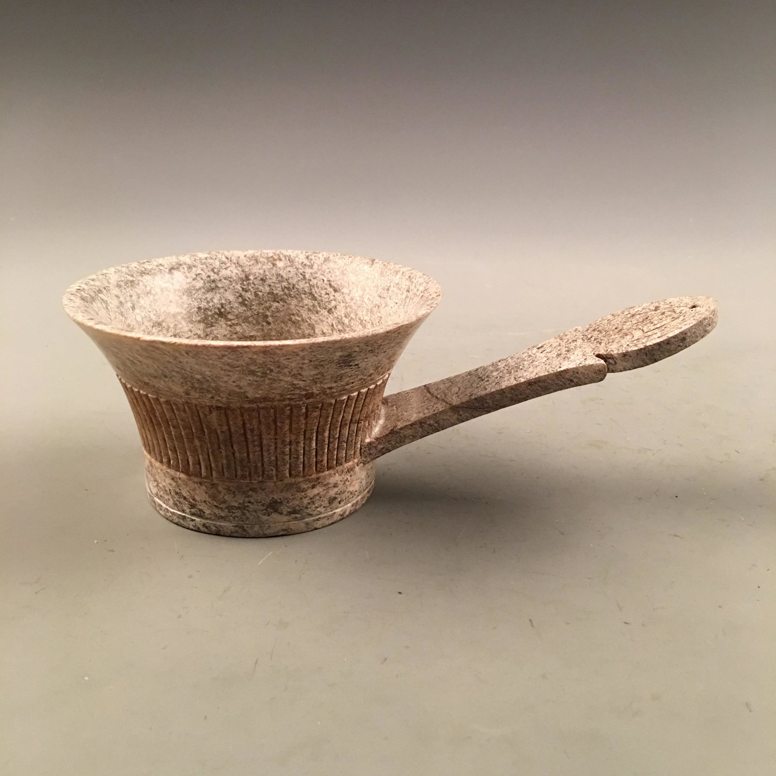 Chinese Archaic Jade Spoon: Chinese Archaic Jade Spoon 2-1/2'' H, 7-5/8'' W; 443 g Shipping: We are able to pack and ship this item to an address in the United States for $30.00 via UPS Ground or USPS Priority Mail. Tracking inf