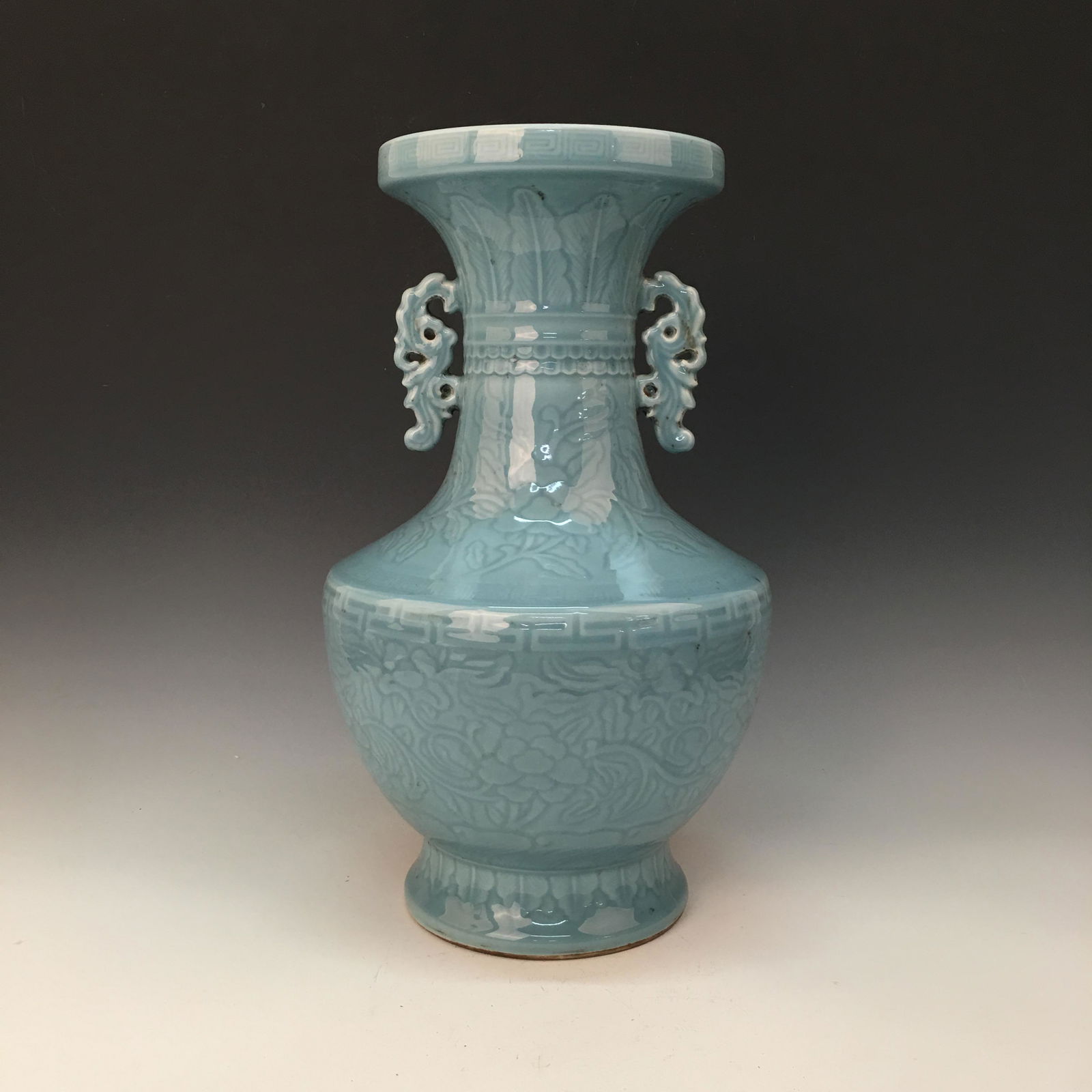 Chinese Blue Glazed Vase, Qianlong Mark (1 of 8)