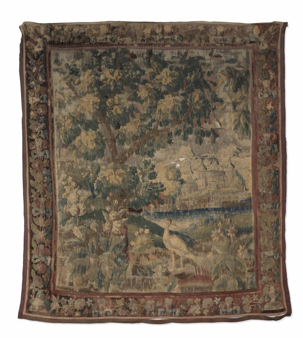 A Flemish Baroque parkland tapestry fragment (1 of 2)