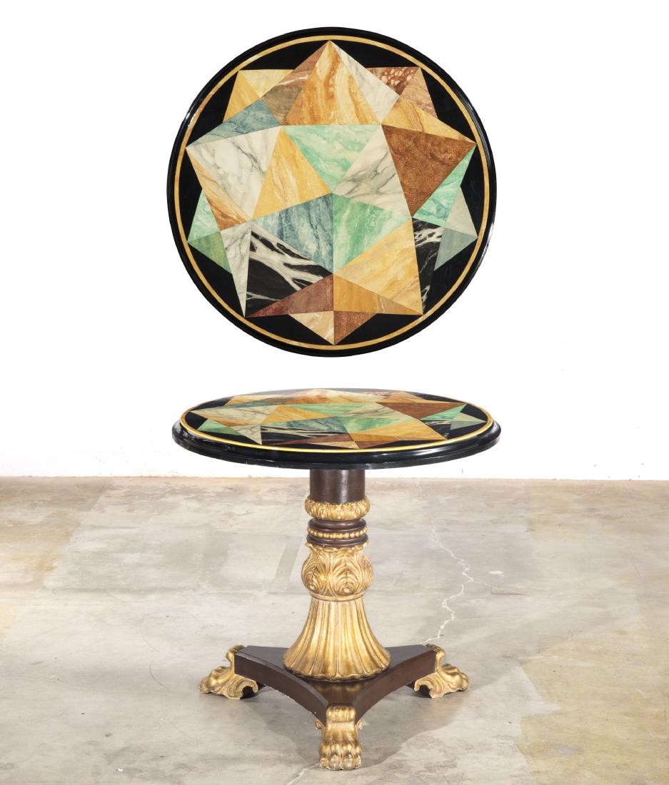 A Neoclassical style gilt & painted center table (1 of 1)