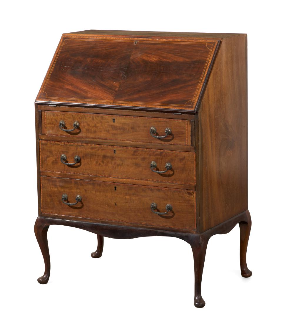 An English inlaid mahogany slant front desk (1 of 1)