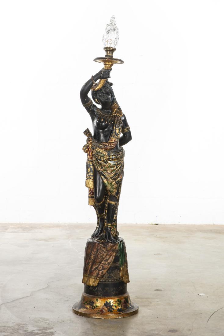 A Venetian painted figural lamp late (1 of 2)