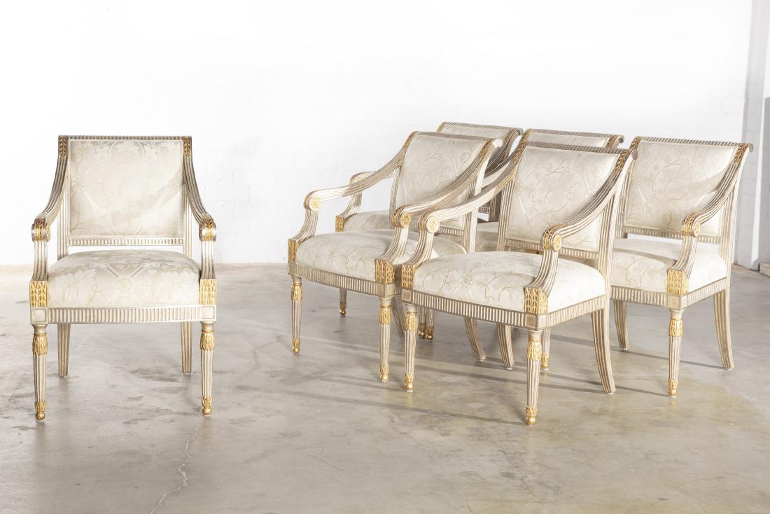 A set of six Hollywood Regency armchairs (1 of 2)