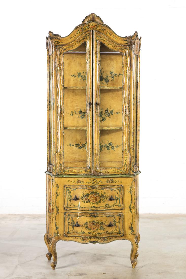 An Italian Rococo style painted vitrine (1 of 2)