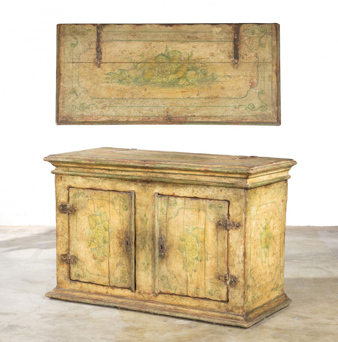 An Italian Baroque style painted chest (1 of 2)