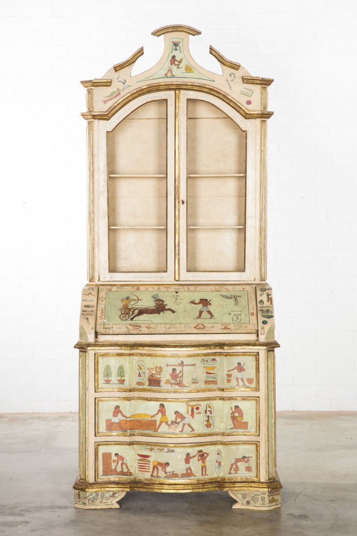 A Venetian Rococo style painted bureau cabinet (1 of 4)
