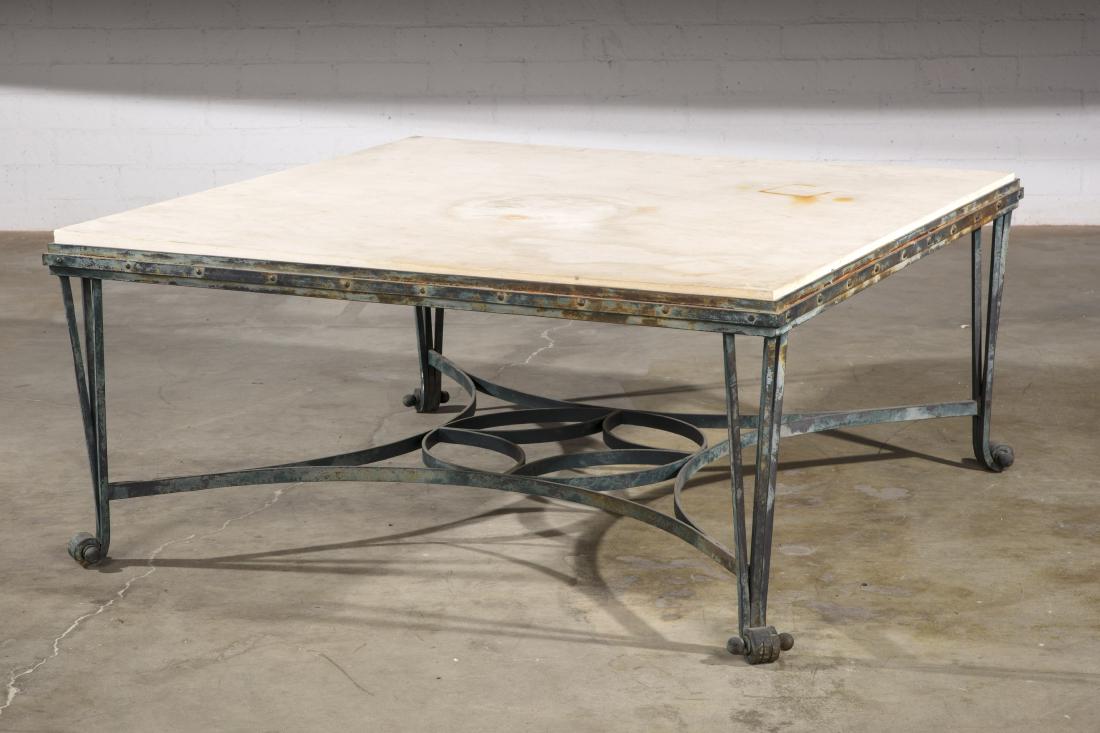 An iron and composition low garden table, modern (1 of 1)