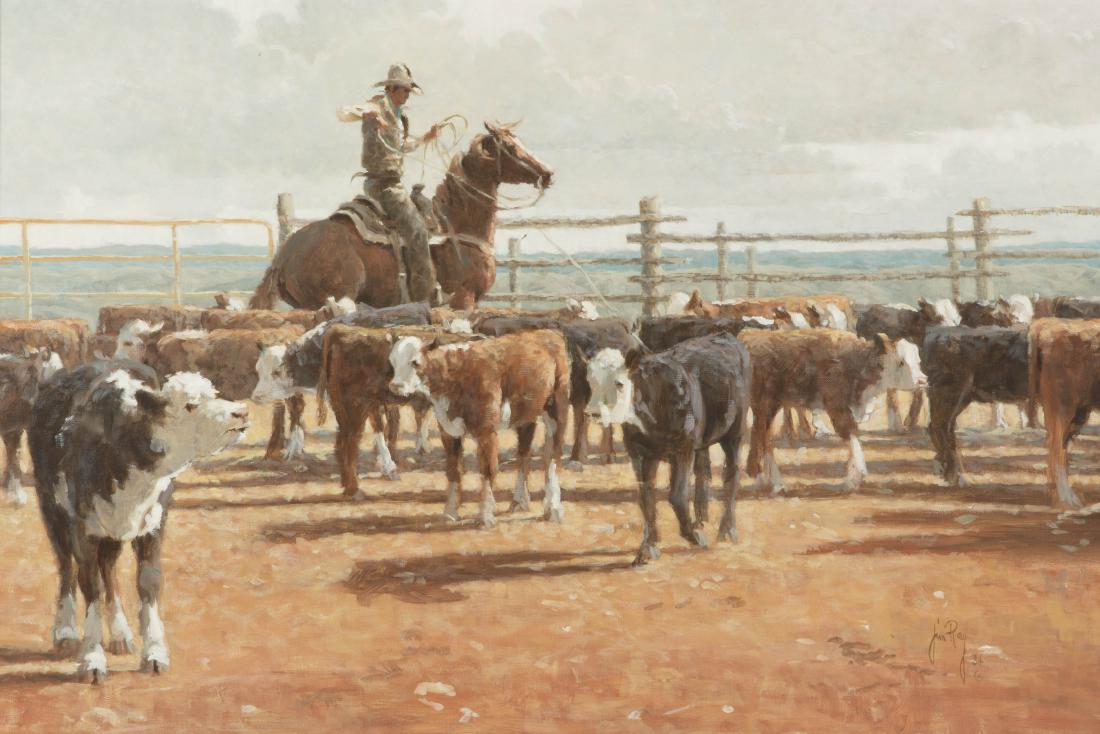 Jim Rey, Working Calves on the Diamon Tail Ranch (1 of 4)