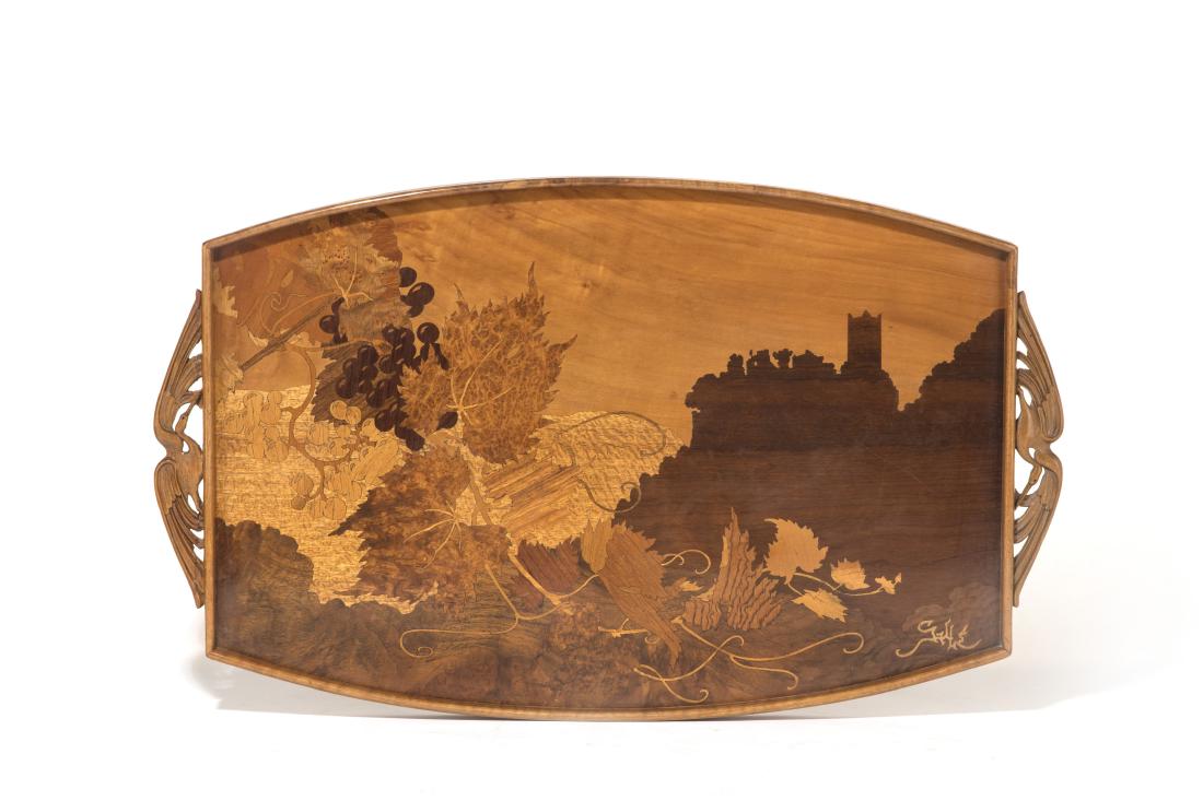 French Art Nouveau tray, Emile Galle, circa 1900 (1 of 2)