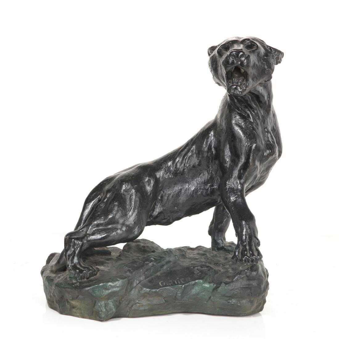 After Cartier, metal figure of lioness (1 of 4)
