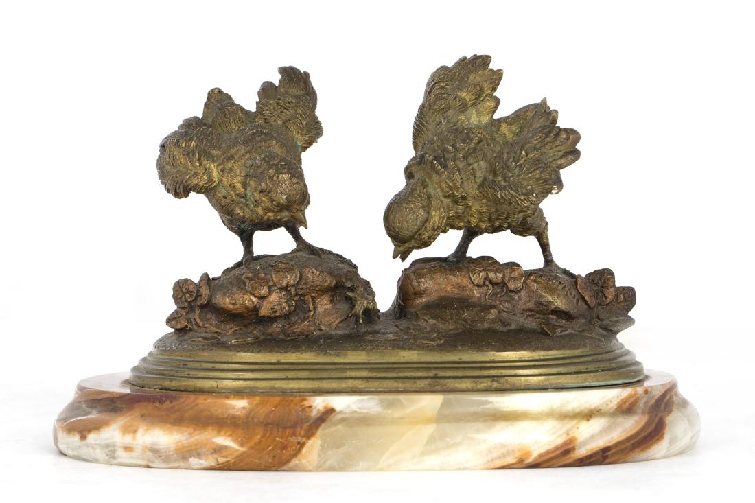 After Pautrot bronze group of two chicks (1 of 4)