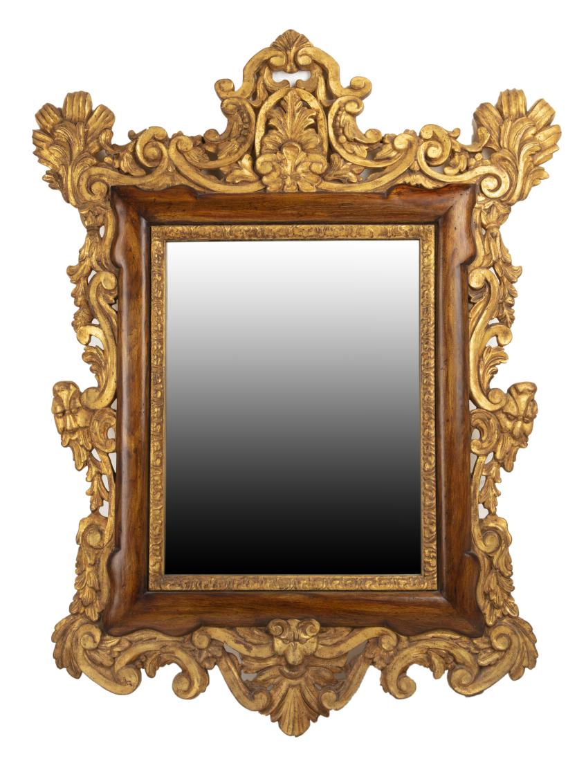 A Baroque style  gilt walnut mirror (1 of 2)