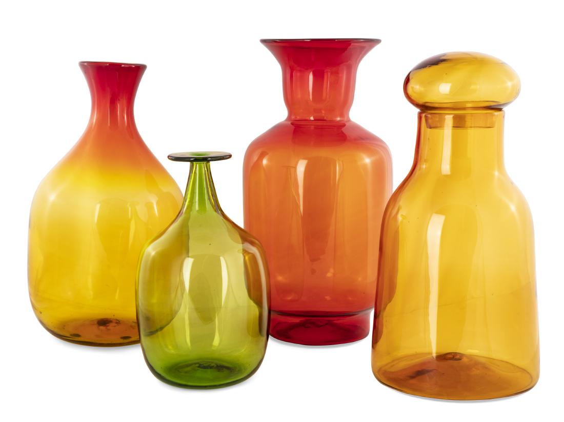 Four American blown glass vessels probably Blenko (1 of 1)