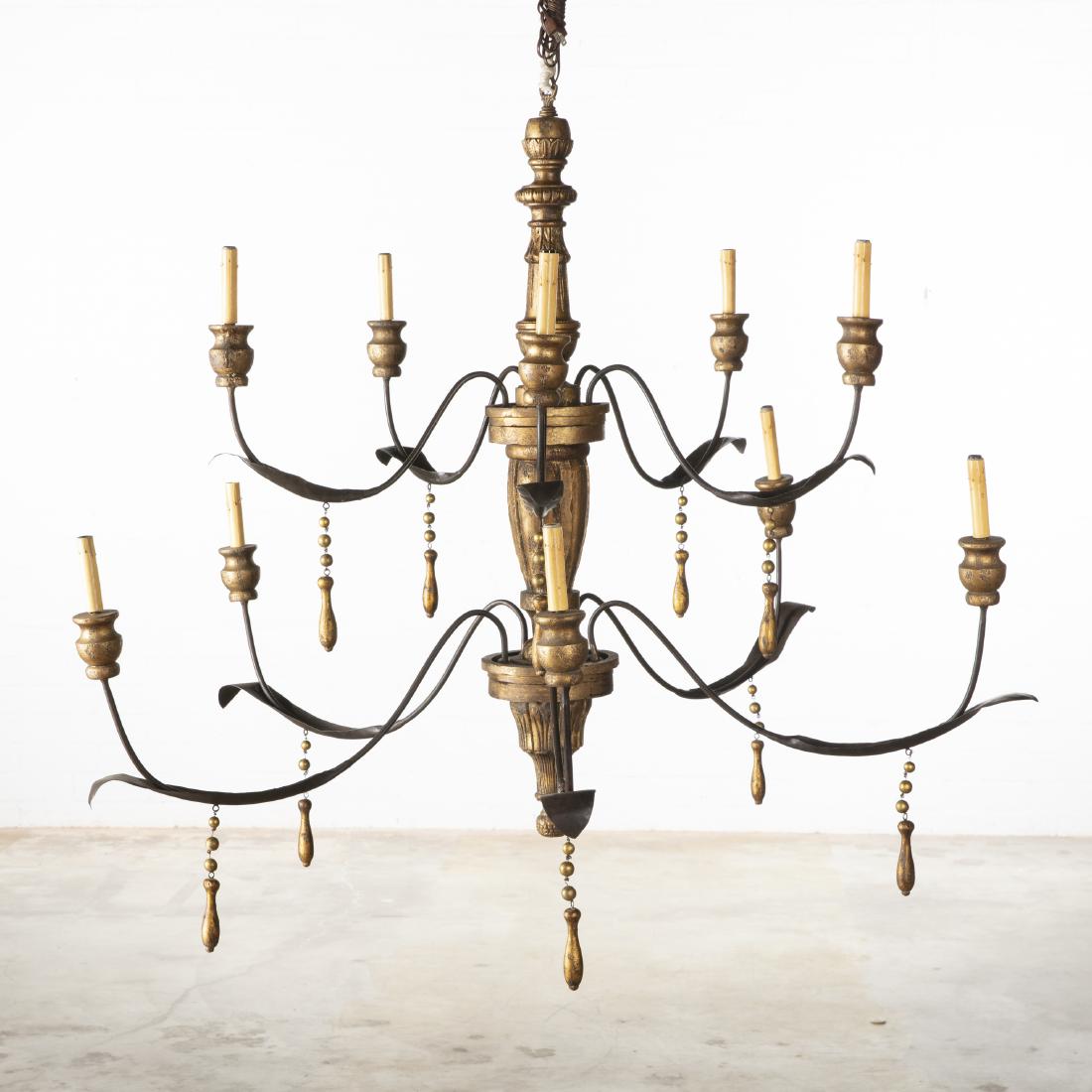 A Baroque style  giltwood and metal chandelier (1 of 1)