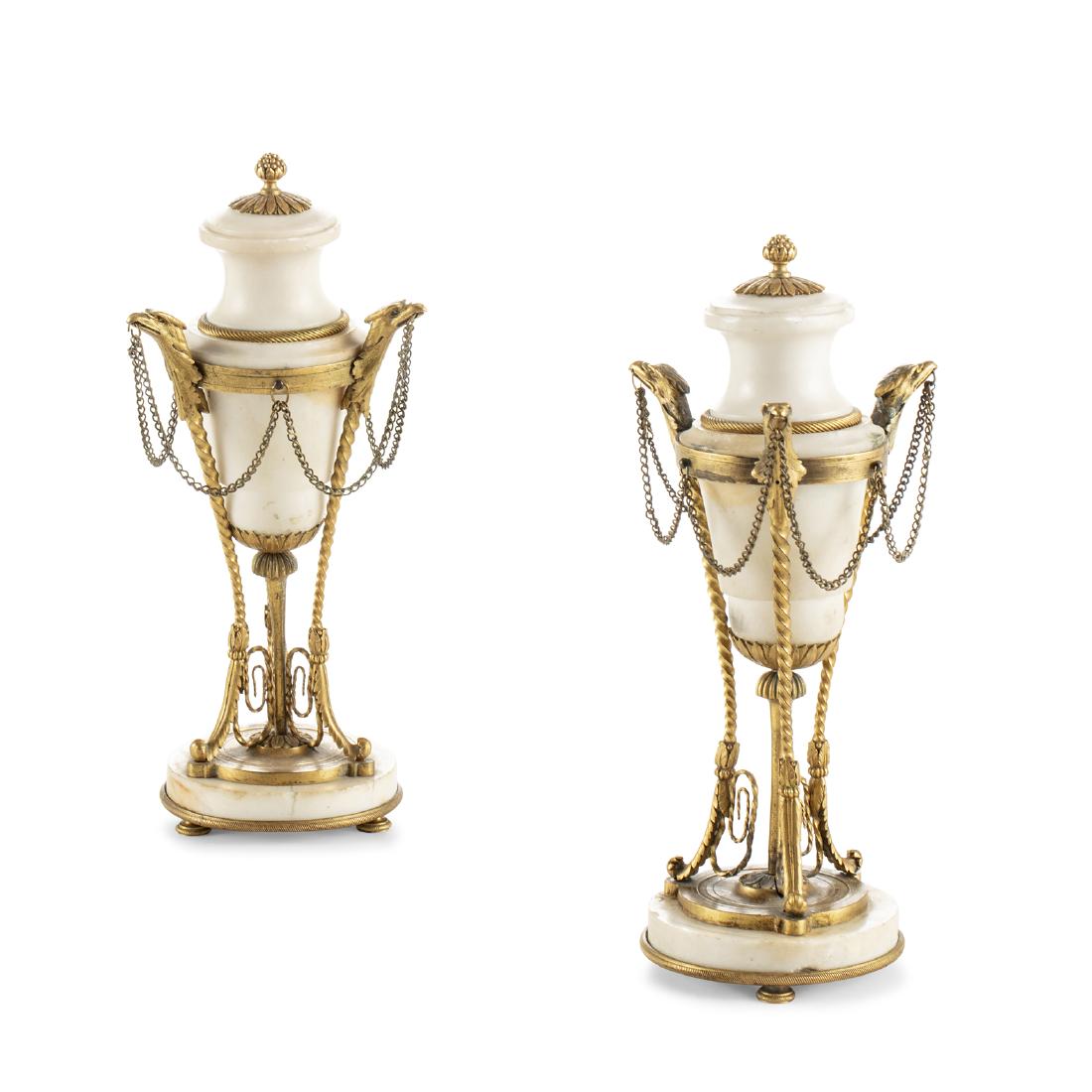 A pair of Louis XVI style marble cassoulettes (1 of 1)