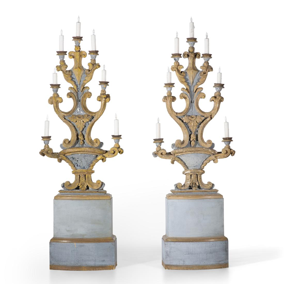 A pair of Italian Baroque painted  torcheres (1 of 2)