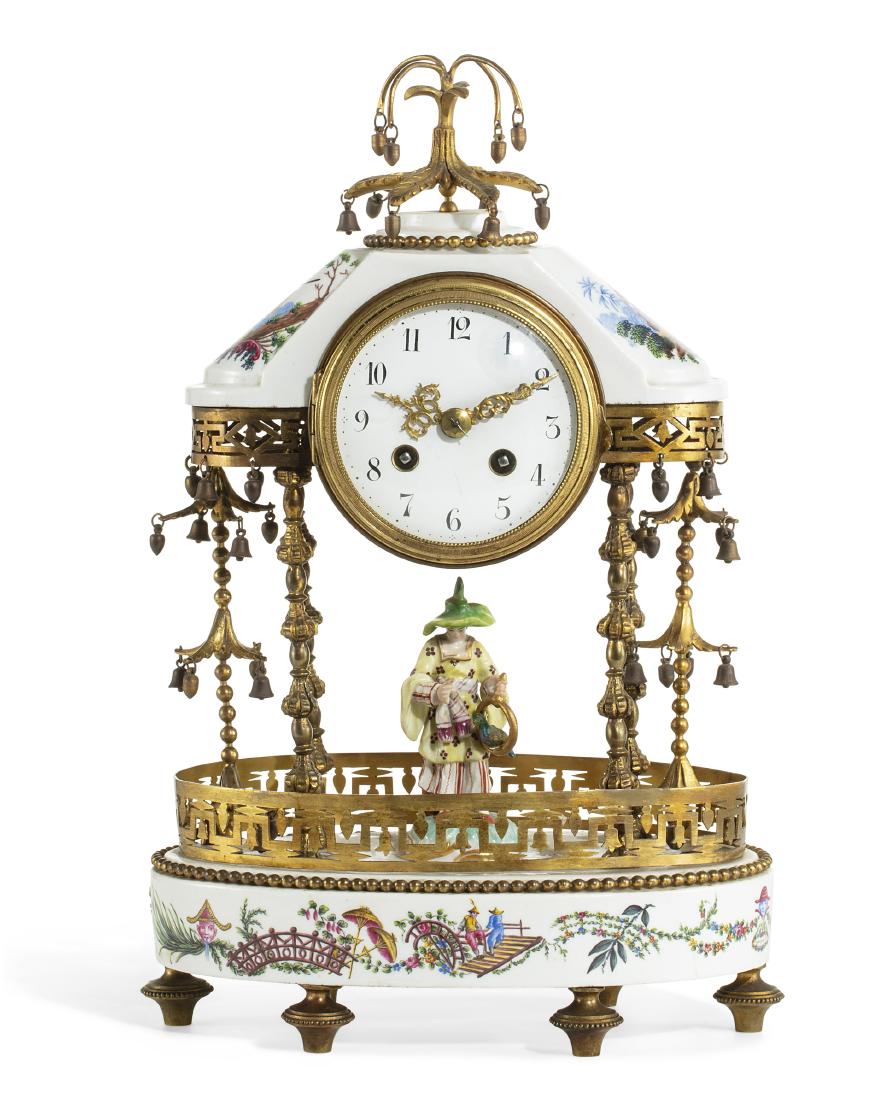 A French Chinoiserie decorated mantel clock (1 of 5)
