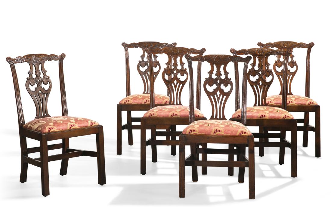 Six George III style mahogany dining chairs (1 of 2)