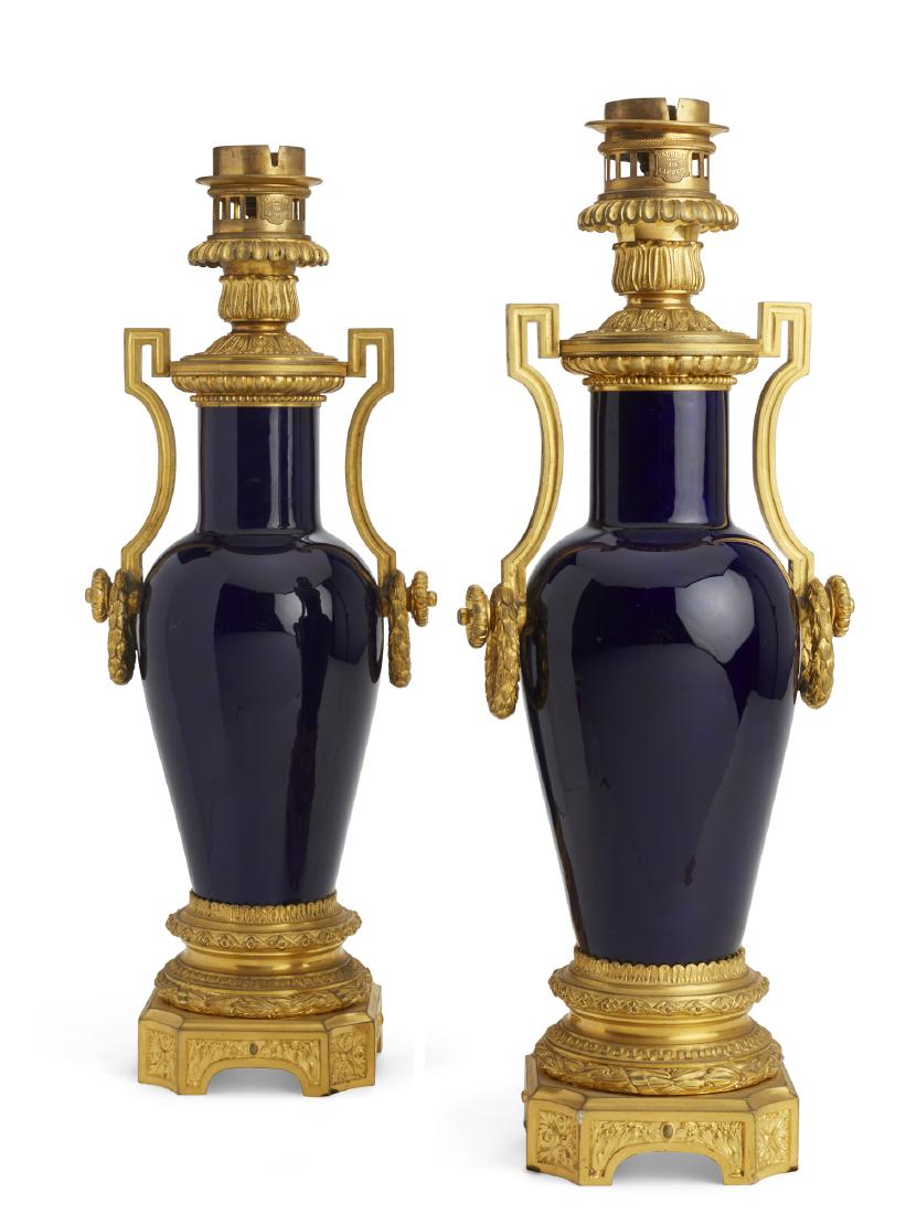 Pair of Louis XVI style oil lamps, Gagneau (1 of 3)