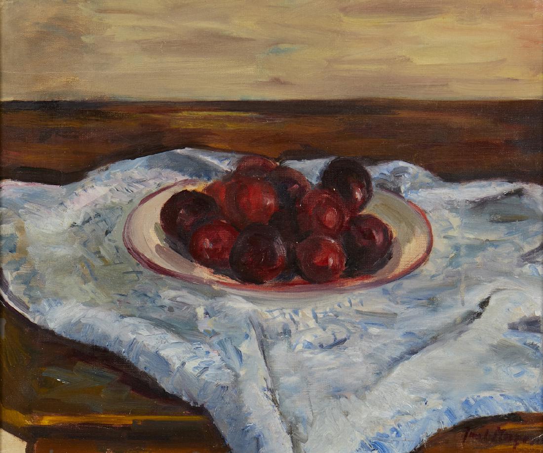 Paul Lucien Maze, oil, Still life with plums (1 of 4)