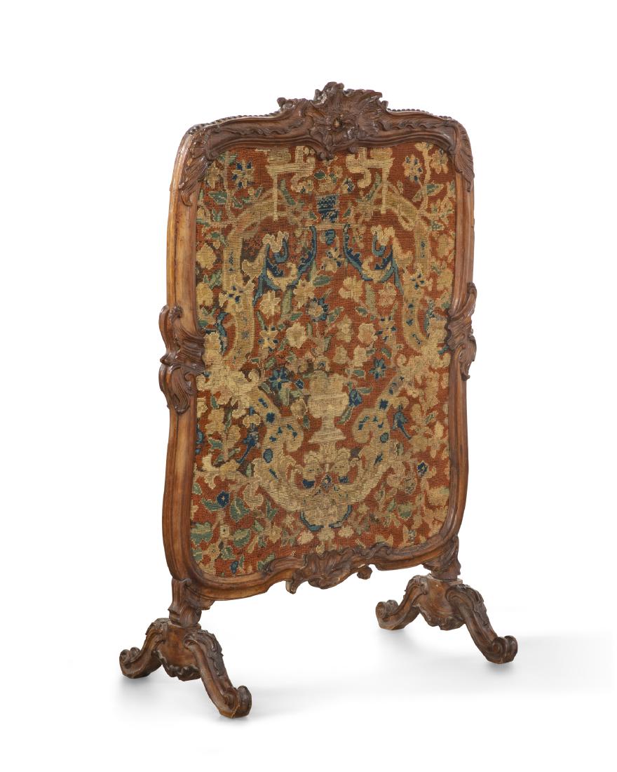 A Louis XV beechwood and needlepoint firescreen (1 of 3)