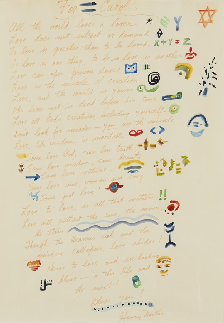 Henry Miller, Untitled (All the world loves a lover) (1 of 2)