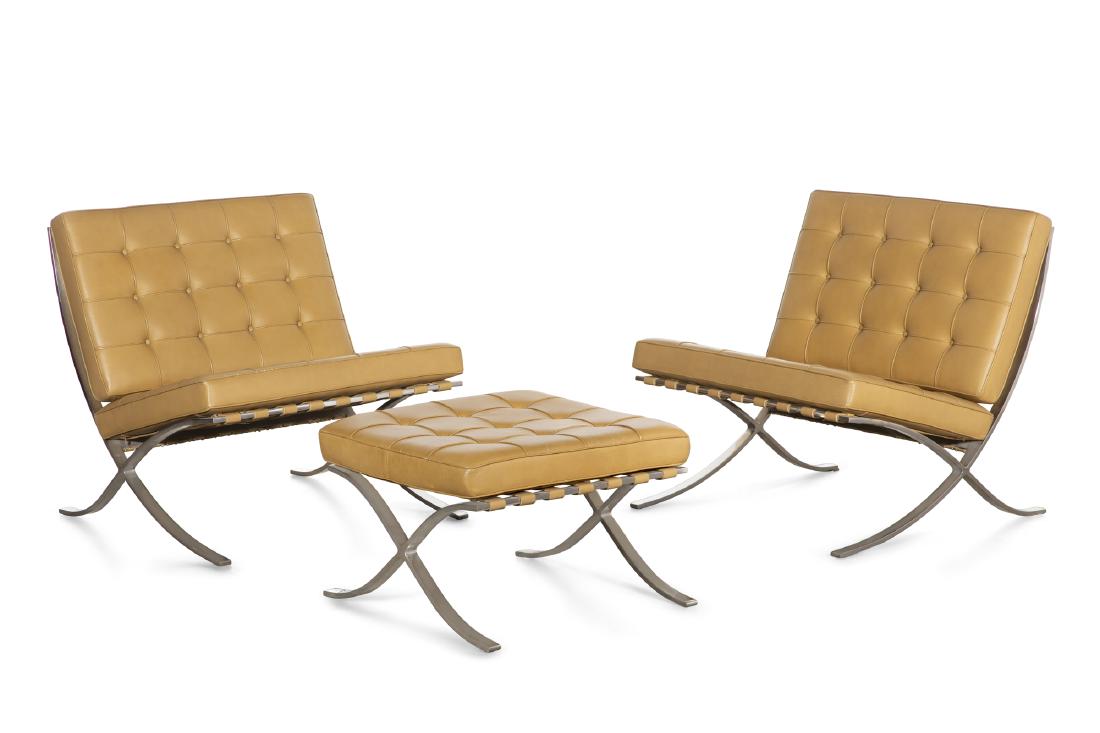 Van Der Rohe for Knoll Barcelona chairs, ottoman (1 of 3)