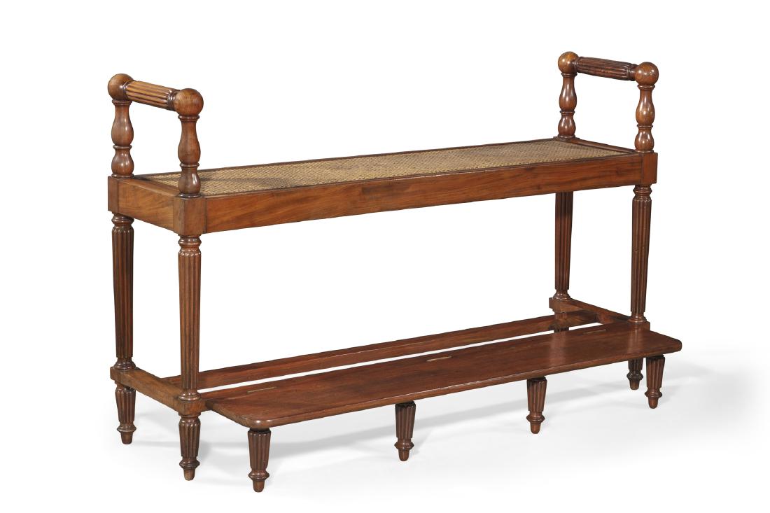 A  Regency mahogany hall bench with foot rest (1 of 2)