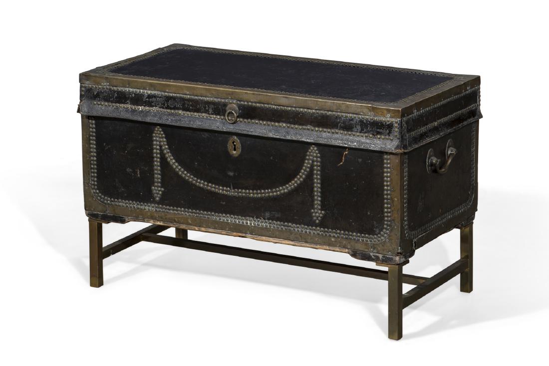 Chinese Export Leather and camphorwood box, 19th (1 of 2)