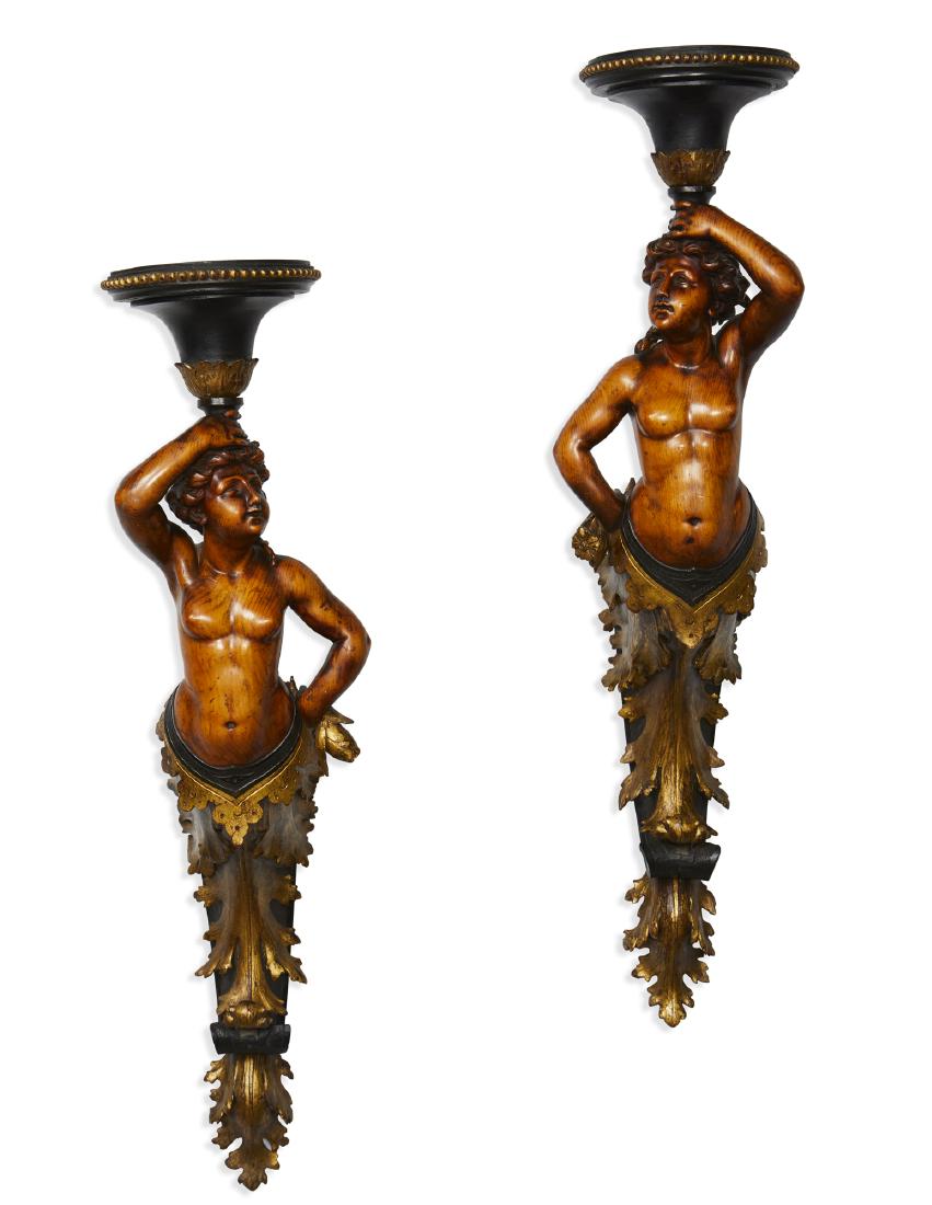 Pair of North European Neoclassical figural terms (1 of 1)