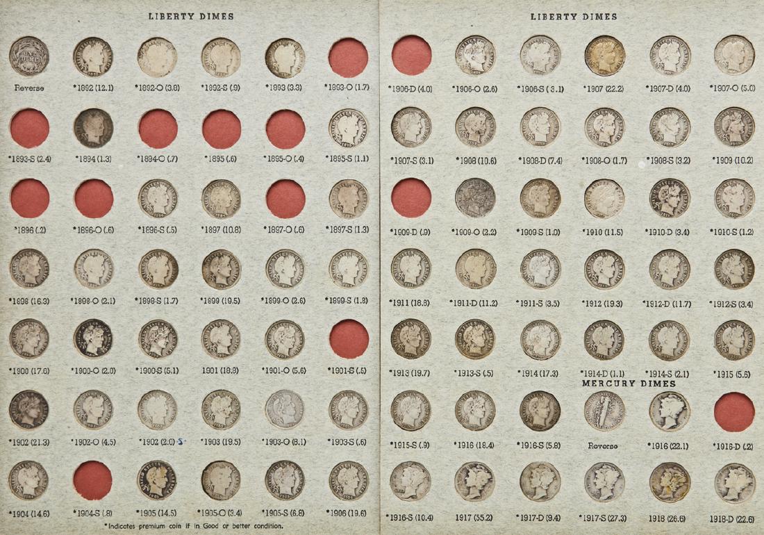 Grouping of approximately 194 dimes (1 of 3)