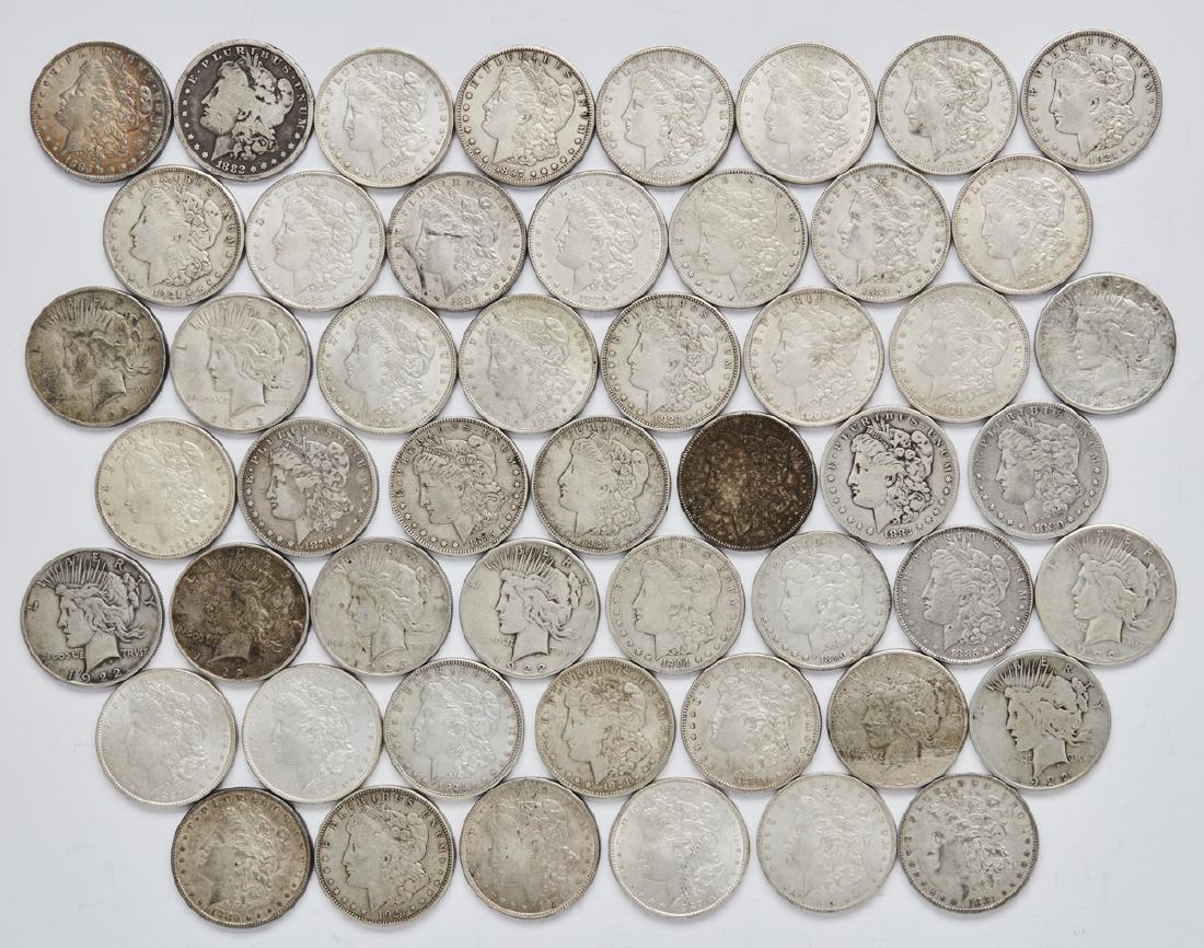 Approx. 100 Morgan and Peace silver dollars (1 of 4)