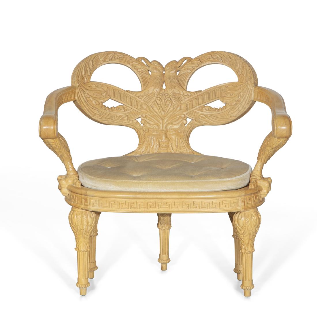 An Oscar de la Renta Zeus chair: An Oscar de la Renta Zeus chair modern height 34 1/2in (87.5cm); width 35 1/2in (90cm); depth of seat 17 1/2in (44.5cm) Provenance: Property from a Private Collector.