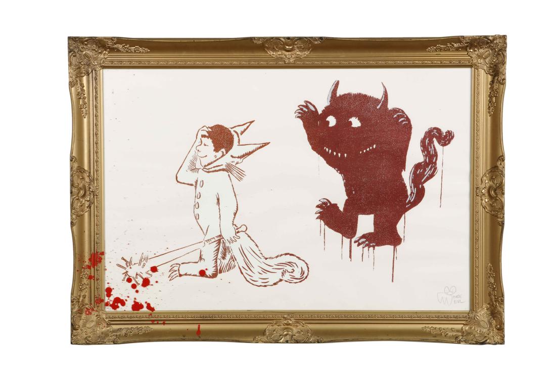 Pure Evil, Mad Max, c. 2015, color screenprint: Pure Evil (British, b. 1968) Mad Max, c. 2015 color screenprint on wove paper in artist's frame. signed in pencil and numbered 30/40 dimensions include frame 41 1/2 x 29 1/2in (105.5 x 75cm)Provenance