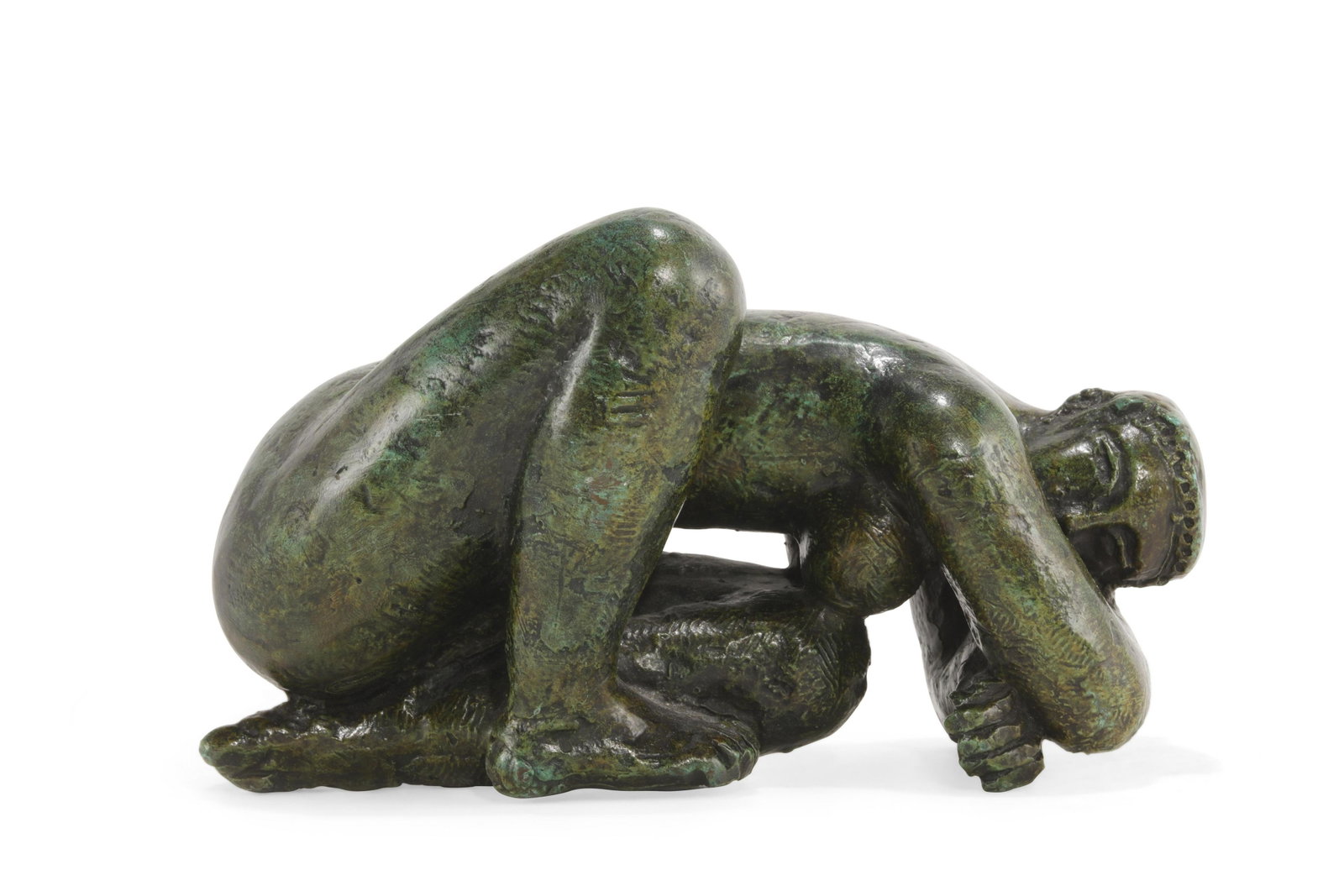 Antonuicci Voltigerio Volti, bronze, Anglia, 1978: Antonuicci Voltigerio Volti (French / Italian, 1915-1989) Anglia, 1978 bronze with green patina signed to hip Volti, numbered 6/6 and with Art Foundry / Toronto pastille height 4 1/2in (11cm); width 4