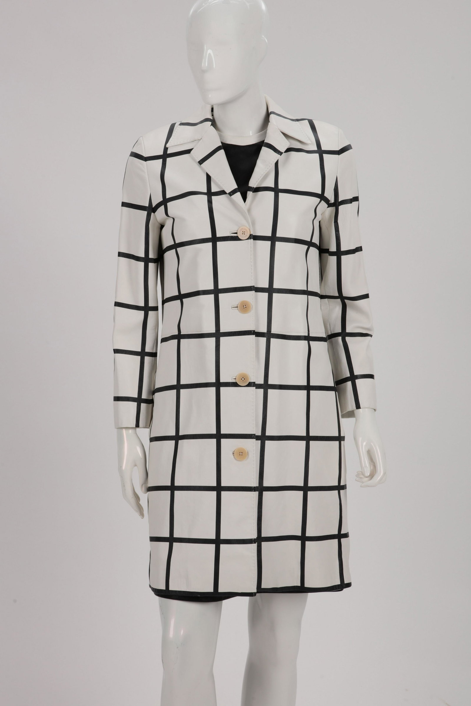 A Ralph Lauren dress and coat and Dior dress: A Ralph Lauren Collection black dress and a white and black coat, dress size 12 and coat size 8, and a Christian Dior black and tan zebra pattern dress, no size label late1990s/early 2000s The Ralph L