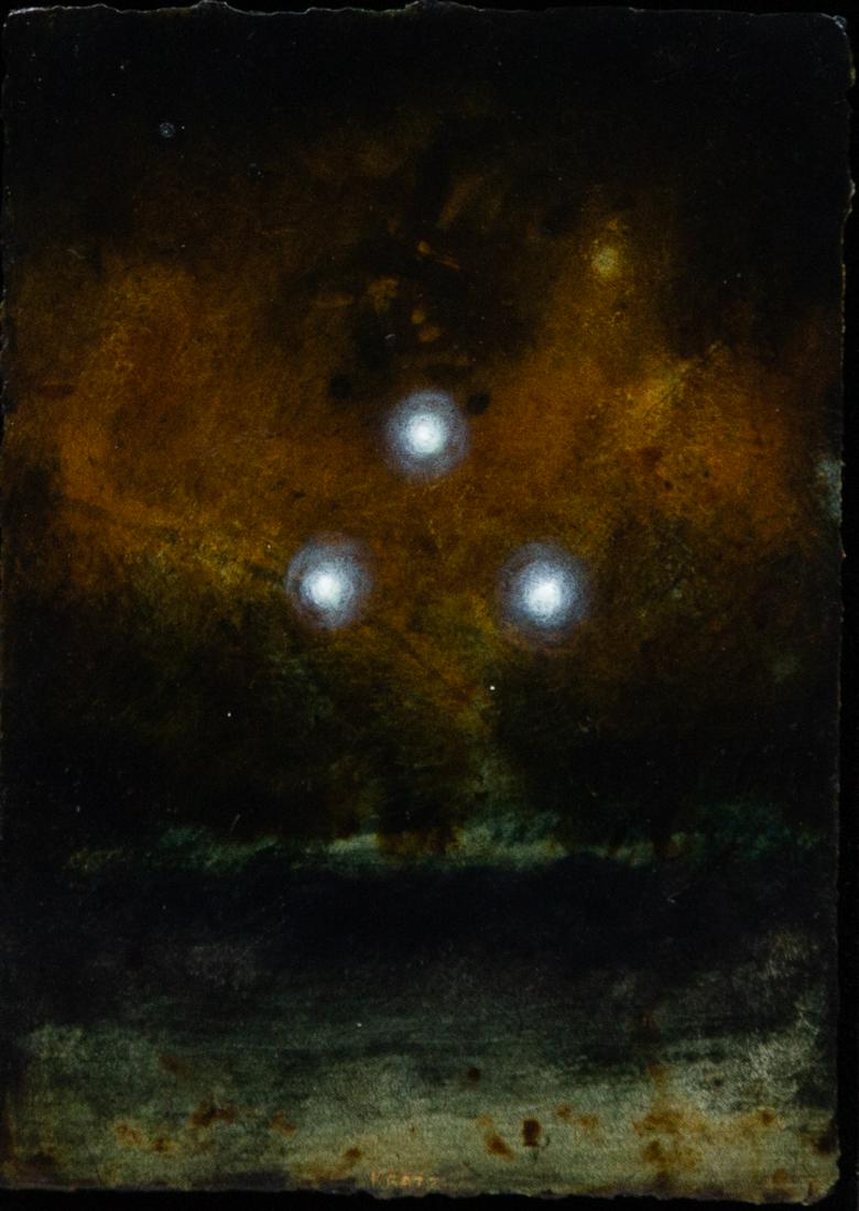 Mayme Kratz, Something Was Waiting: Mayme Kratz (American, born 1958) Something Was Waiting resin and acrylic on handmade paper on panel signed 'Kratz' (lower center) 6 x 4 1/4in (15.2 x 10.8cm)