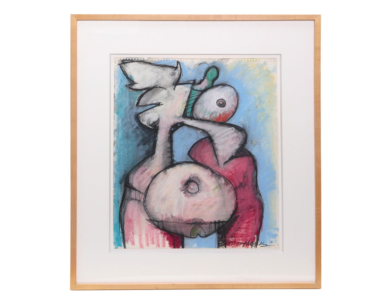 Jim Morphesis, mixed media, Study for Leda, 1989: Jim Morphesis (American, born 1948) Study for Leda, 1989 acrylic, gouache, charcoal and pastel on paper signed in charcoal Morphesis lower right 17 x 14in (43.8 x 35.6cm) Provenance: Property from the