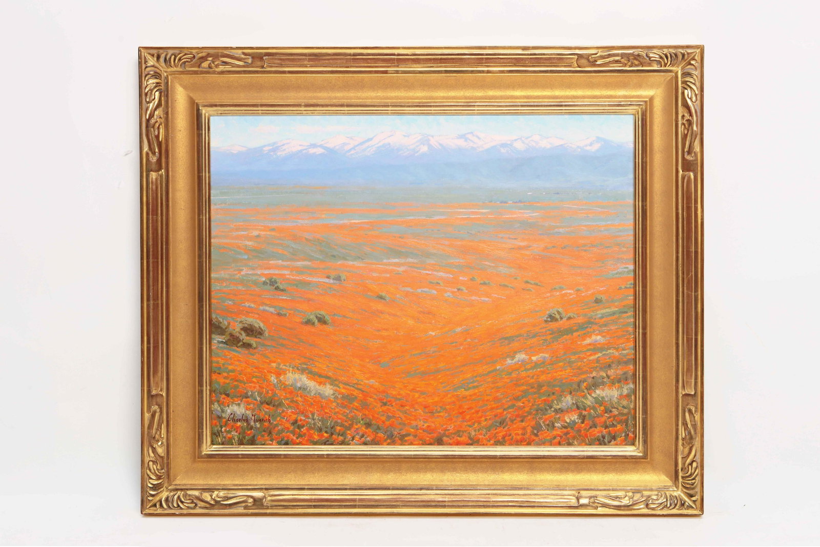 Charles Muench, oil, Antelope Valley: Charles Muench (American, b. 1966) Antelope Valley oil on canvas signed lower left Charles Muench, signed again to the reverse and numbered0818, with artist s label with name, title, size and numbered