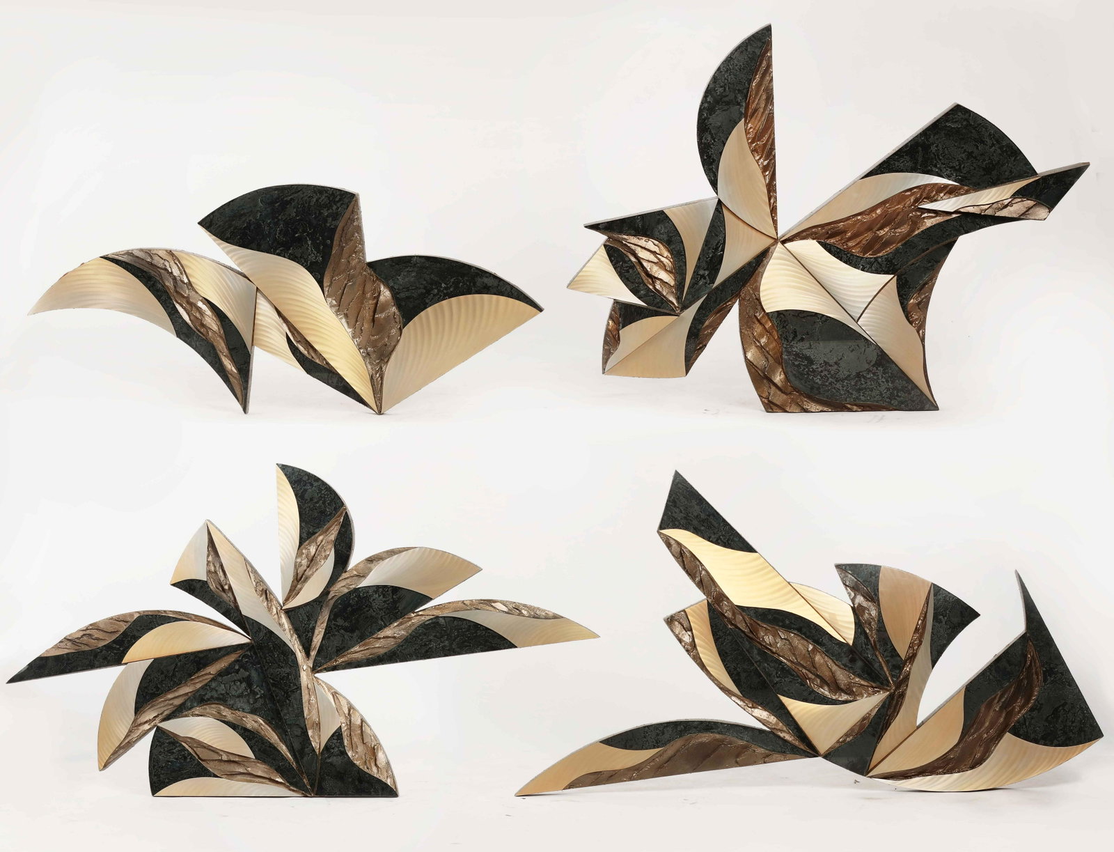 Attd to Laddie John Dill, four mixed media panels: Attributed to Laddie John Dill (American, b. 1943) Four mixed media wall panels largest 42 x 57in (106.5 x 145cm)Provenance: Property from the Estate of June D. Winkler, Beverly Hills and Rancho Mirag