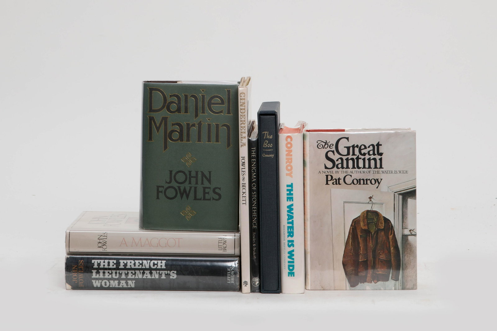 EIGHT JOHN FOWLES AND PAT CONROY FIRST EDITIONS: A GROUPING OF EIGHT JOHN FOWLES AND PAT CONROY FIRST EDITIONS 1. a. Fowles, John; Daniel Martin, London: Jonathan Cape, 1977. First Edition, signed. b. Fowles, John; A Maggot, Boston: Little Brown, 19