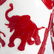 A pair of Chinese red and white Peking glass vases - 2