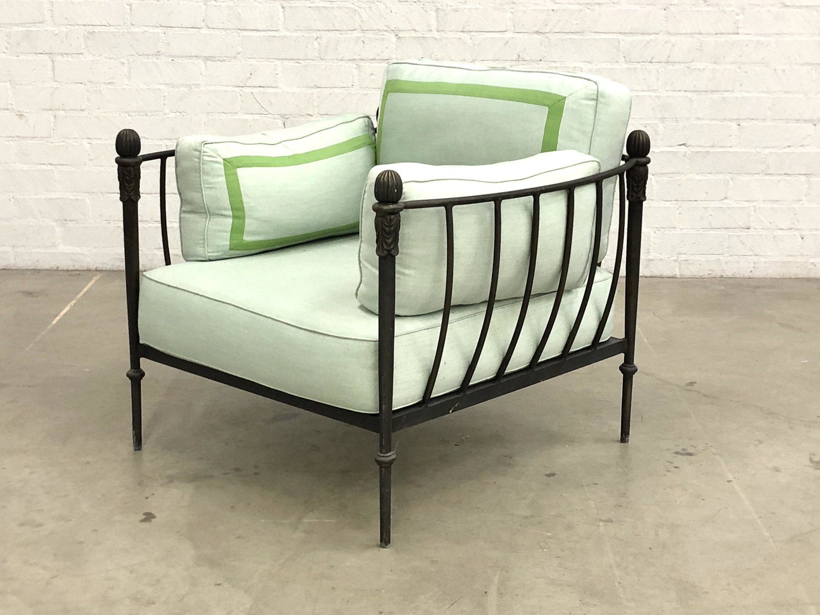 A Michael Taylor Montecito club armchair: A Michael Taylor Montecito club armchairmodernheight 30in(76cm); width 38in(96.5cm); depth 38in(96.5cm)