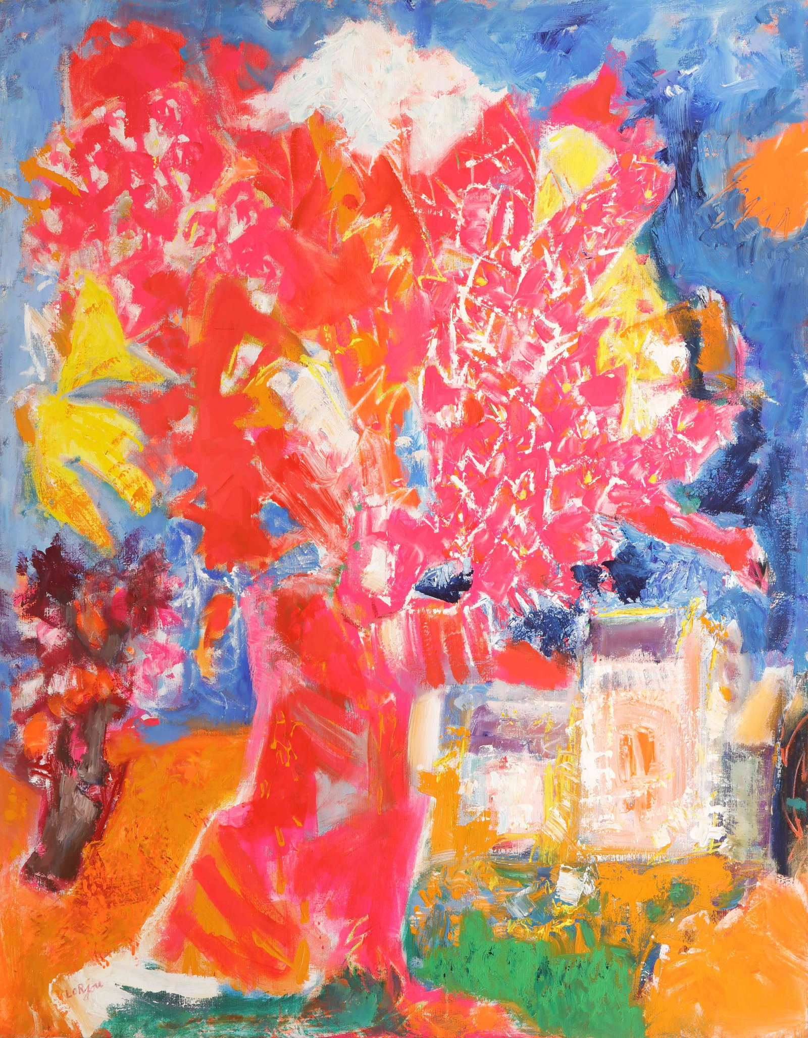 Bernard Lorjou The red tree, 1981: Bernard Lorjou (French, 1908-1986) The red tree, 1981 oil and acrylic on canvas signed lower left Lorjou 58 x 48in (147 x 122cm) Provenance: Property from a United States Private Collection.