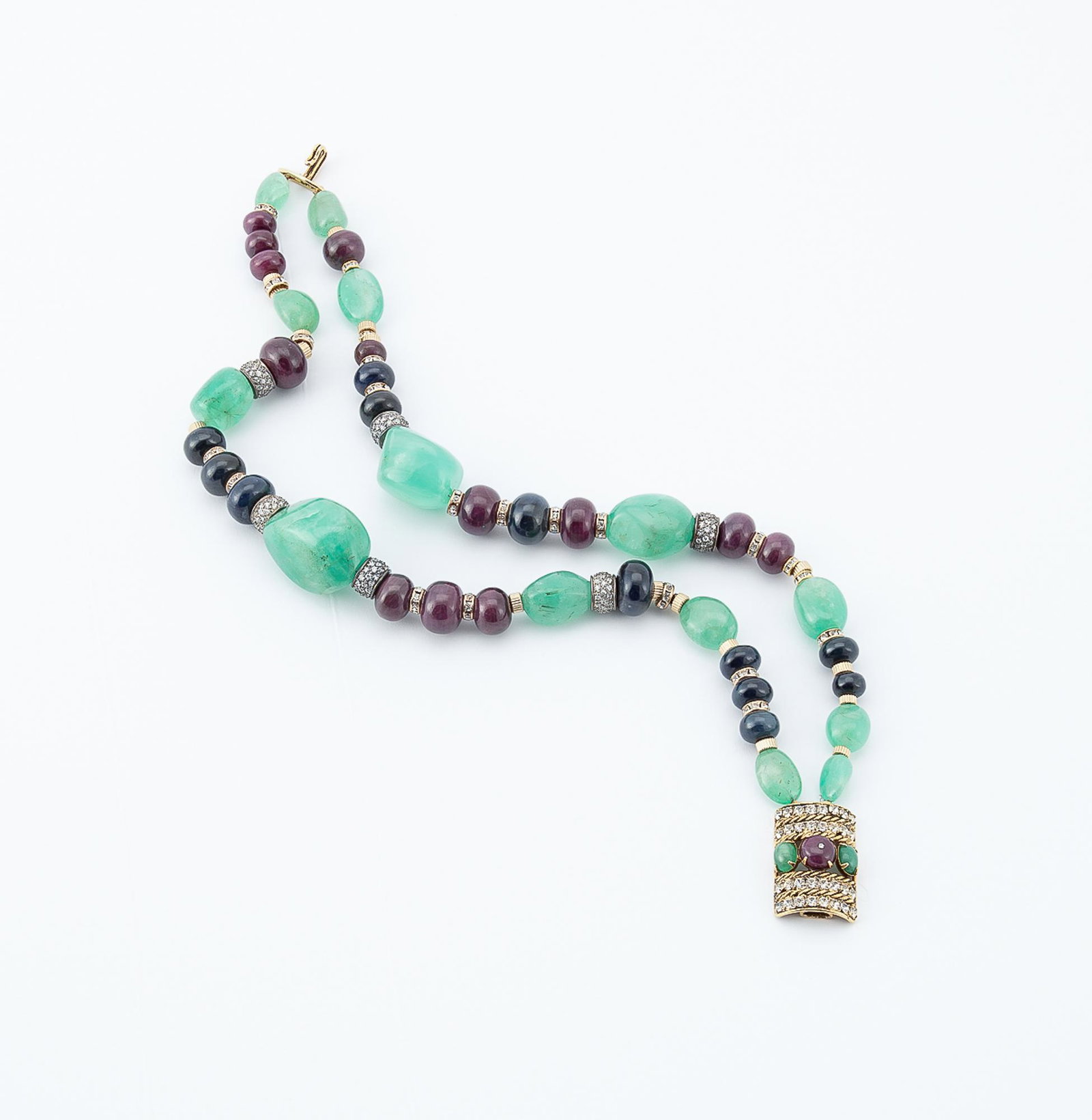 Iradj Moini: A double strand gemstone necklace: Iradj Moini: A double strand multi gemstone necklaceIradj Moini: A double strand multi gemstone necklaceSigned Iradj Moini.length 15 1/4in (39cm)