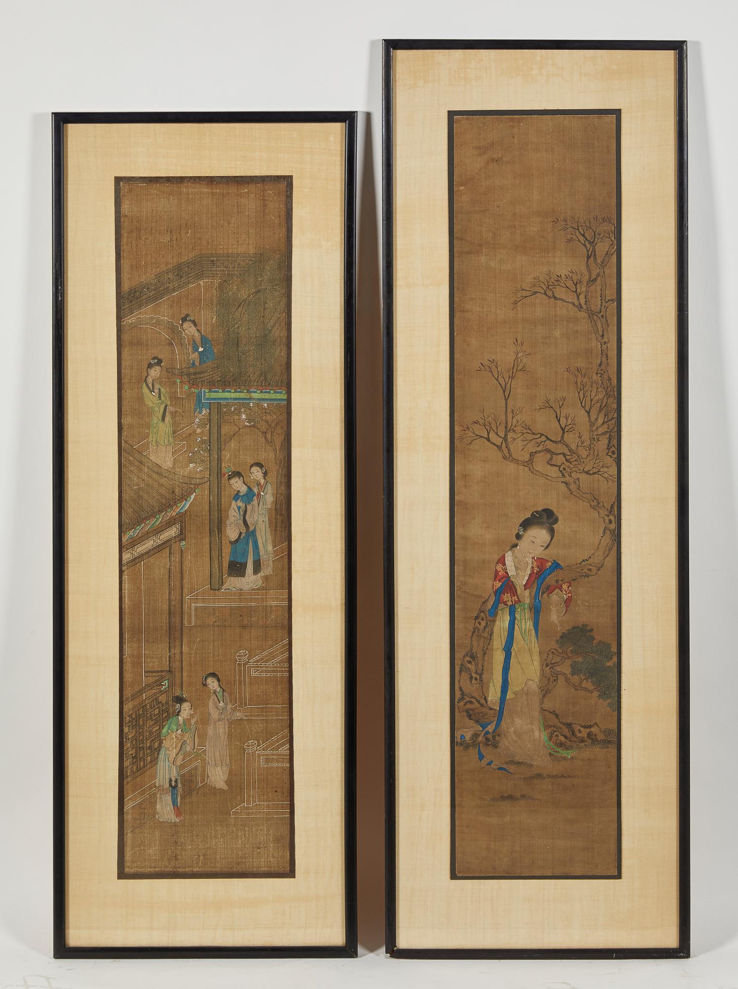 Two Chinese silk scroll paintings (1 of 4)